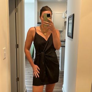 Nasty Gal Black Wrap Mini Dress